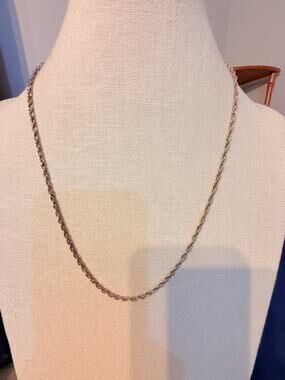 Vintage Silver Tone Chain Necklace 22”